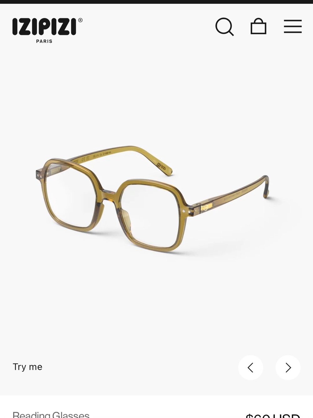 OFFICE Golden Green Square Reading Glasses
